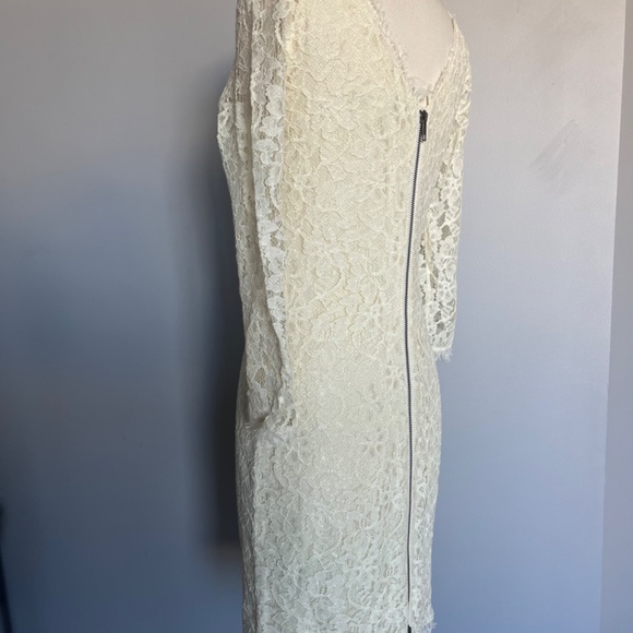 Diane Von Furstenberg Ivory Zarita Lace Mini Cocktail Special Occasion Dress 4 - Picture 12 of 15